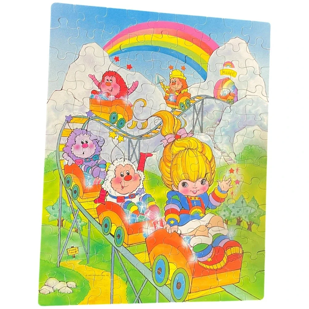 Vintage 1983 Rainbow Brite Roller Coaster 100 Piece Puzzle Golden Hallmark 80s